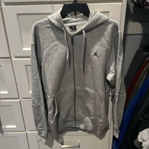 AIR JORDAN Full Zip Gray Hoodie Sweatshirt Size Medium